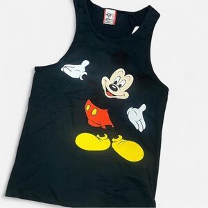 Disney‎ vintage 80s Black Tank Top with Mickey Mouse Design Size Small